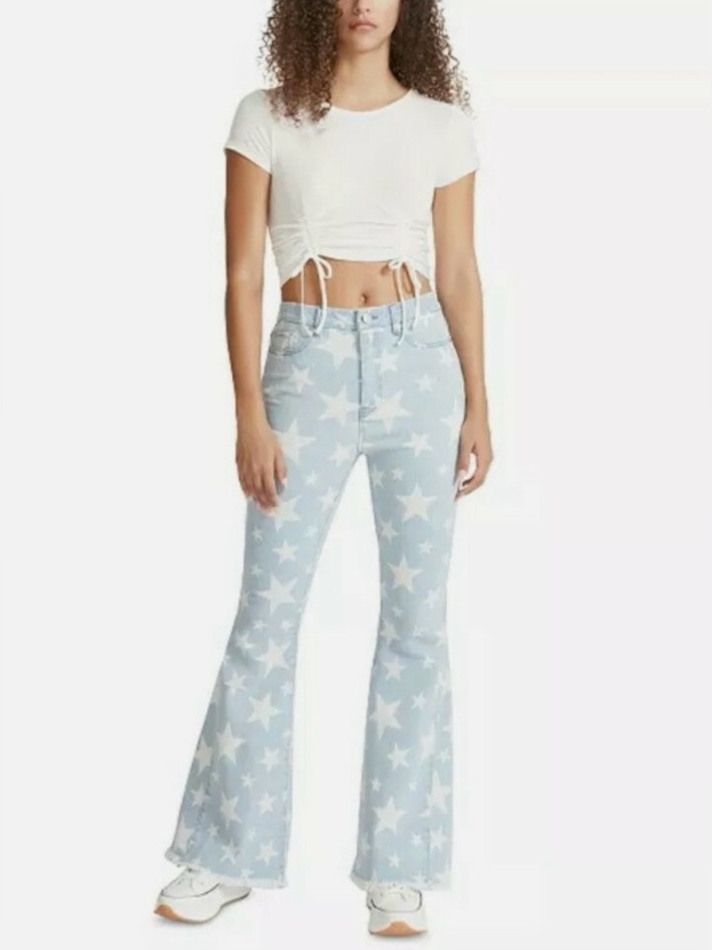 Madden Girl Steven Madden Light Blue Star-Print Flared Jeans Size 28